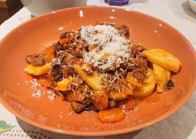 Recipe of Quick Bolognese With Polenta