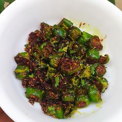 A picture of Masala Fried Chillies 🌶️🌶️.