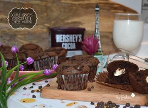 Foto resep Double HERSHEY'S Chocolate & Cheese MUFFINS