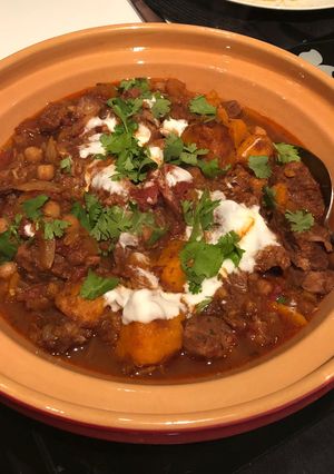 A picture of Moroccan lamb tagine.