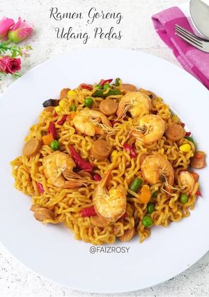 Foto resep Ramen Goreng Udang Pedas