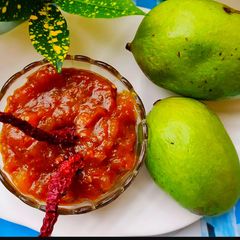 A picture of Methamba (mango chutneywith super seeds).