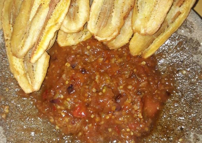 Resep Pisang geprek sambal tomat Resep Pisang geprek sambal tomat