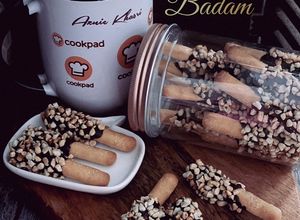 Gambar Pepero Badam (biskut 3 bahan)