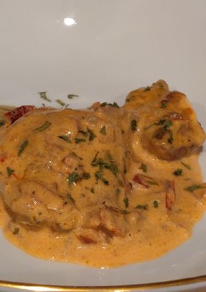 A picture of Chicken with Sun Dried Tomato Cream Sauce.