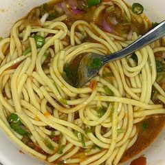 A picture of Soupy noodles.
