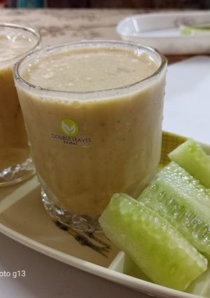 A picture of Masala chaach (Peeled cucumber and peanut).