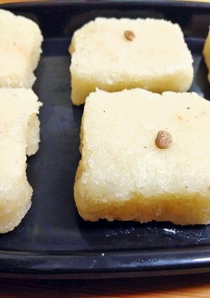 A picture of Fresh Coconut burfi nariyal barfi.
