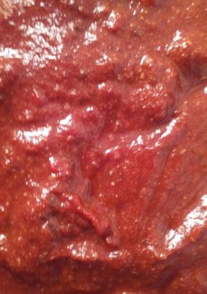 A picture of BBQ sauce, basic but kickin.