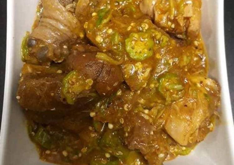 Okro soup with chicken