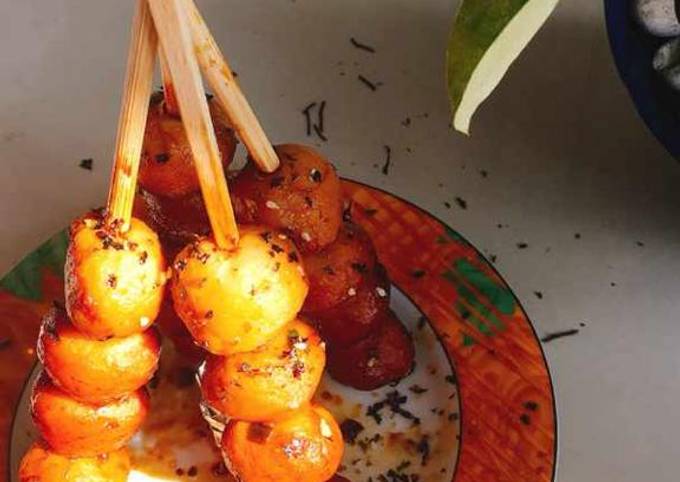 Resep Baso Tusuk Bakar Kecap Simple Jajanan Sd Pakai Teflon Oleh Eddy