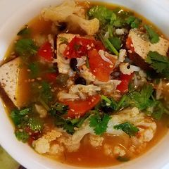 A picture of Cauliflower and braised tofu soup *Instant Pot Max* #mommasrecipes 花菜豆干汤.