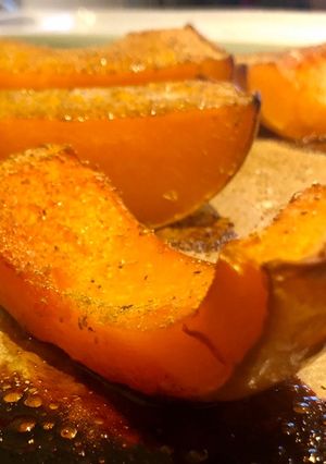 A picture of Honey Roasted Butternut Squash with Rosemary & Salt.