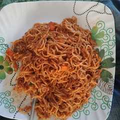 A picture of Spicy Mince meat pasta.