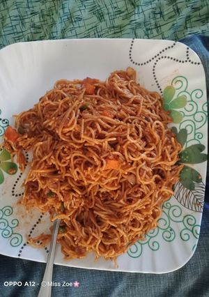 A picture of Spicy Mince meat pasta.