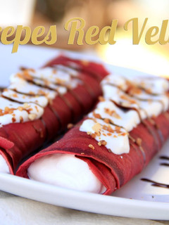 Una foto de Crepes red velvet para San Valentín
