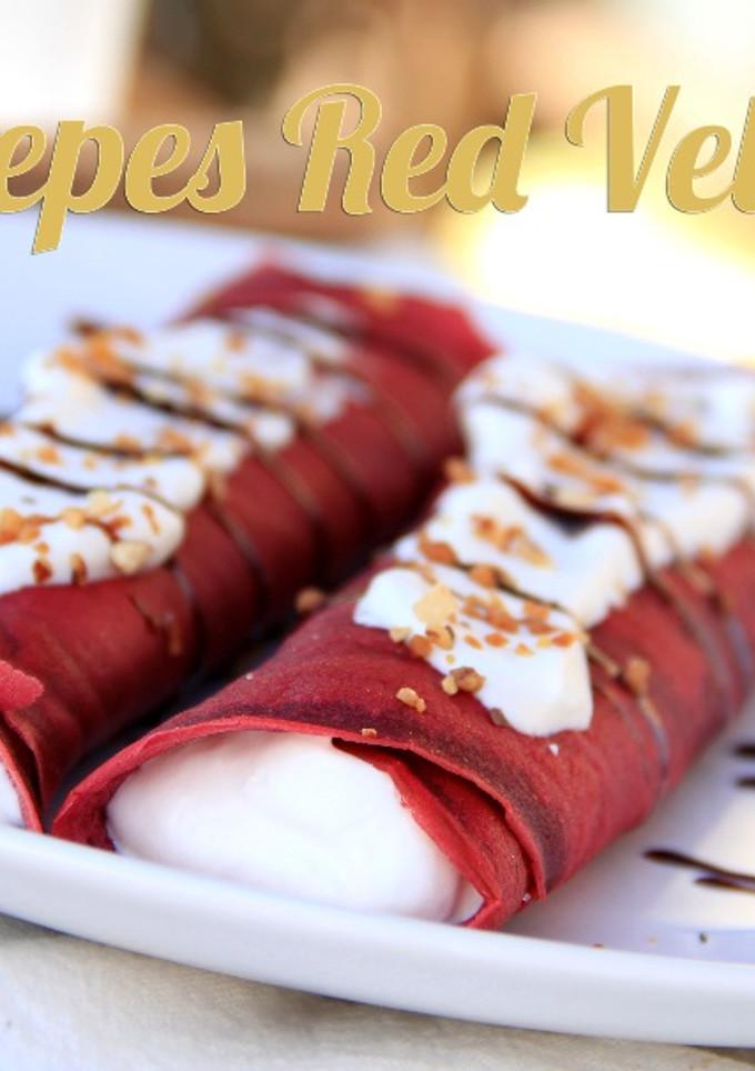 Una foto de Crepes red velvet para San Valentín