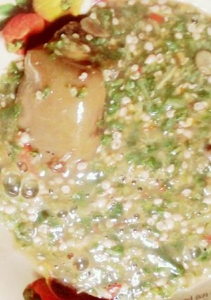 A picture of White Okro soup.