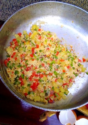 A picture of Spanish Omelette #staplefoodrecipecontest.