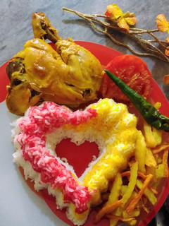 عکسی از دستور مرغ طعم دار با کته😋