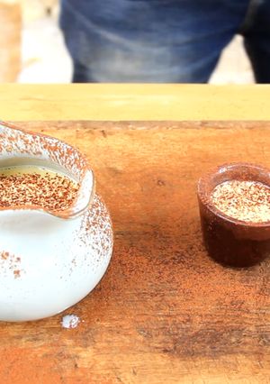 Una foto de Chocolate blanco a la taza