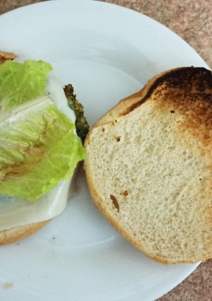 Una foto de Hamburguesa de garbanzos y espinacas