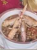 Garbanzos con cigalas y gambones
