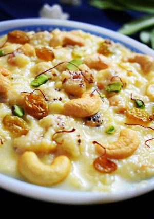 A picture of Lotus Seeds kheer.