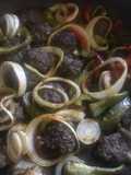 Kofta with Onions and Bell Peppers