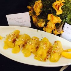 A picture of Mango Malai Sweet Khandvi.   .