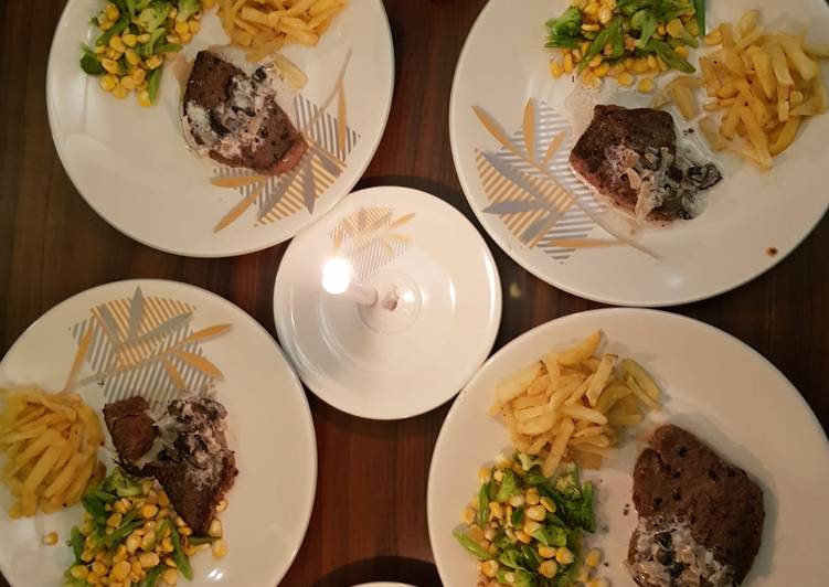 Wagyu Steak with Mushroom Sauce