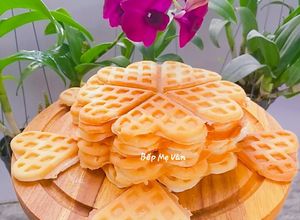 Hình của món Bánh Kẹp Truyền Thống Miền Tây Hình Trái Tim.