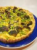Cashew-Broccoli Tart with Oat crust