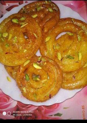 A picture of Paneer/Chhena Jalebi.