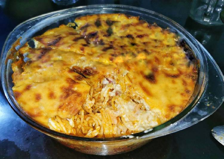 Cheese melt baked spaghetti