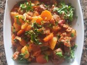 Una foto de patatas con kale