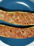 Calabacín relleno de atún dieta fodmap