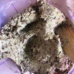 A picture of Mashed black beans and potato.