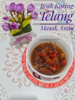 Foto resep Iwak Karing Telang Masak Asam (Ikan Asin Tenggiri)