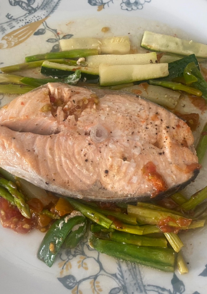Una foto de Salmón en papillote (Freidora de aire)