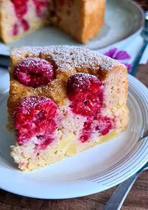 Une photo de Moelleux Framboises Pommes