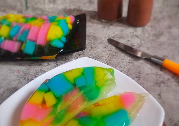 Resep masakan Puding Kaca warna warni | Cara Buat Puding Kaca warna warni Yang Enak Dan Mudah