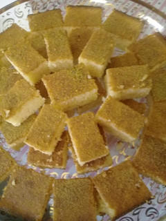 A picture of Basbusa Cake (oman).