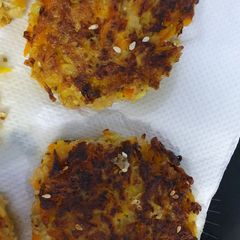 A picture of Zucchini carrot patties-vegan style.