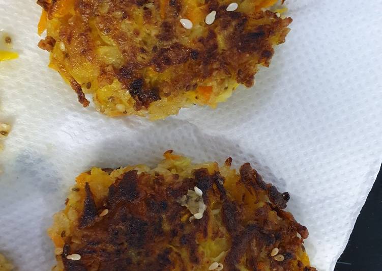 Zucchini carrot patties-vegan style