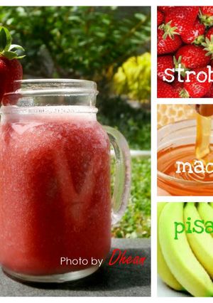 Foto resep Strawberry mix banana juice