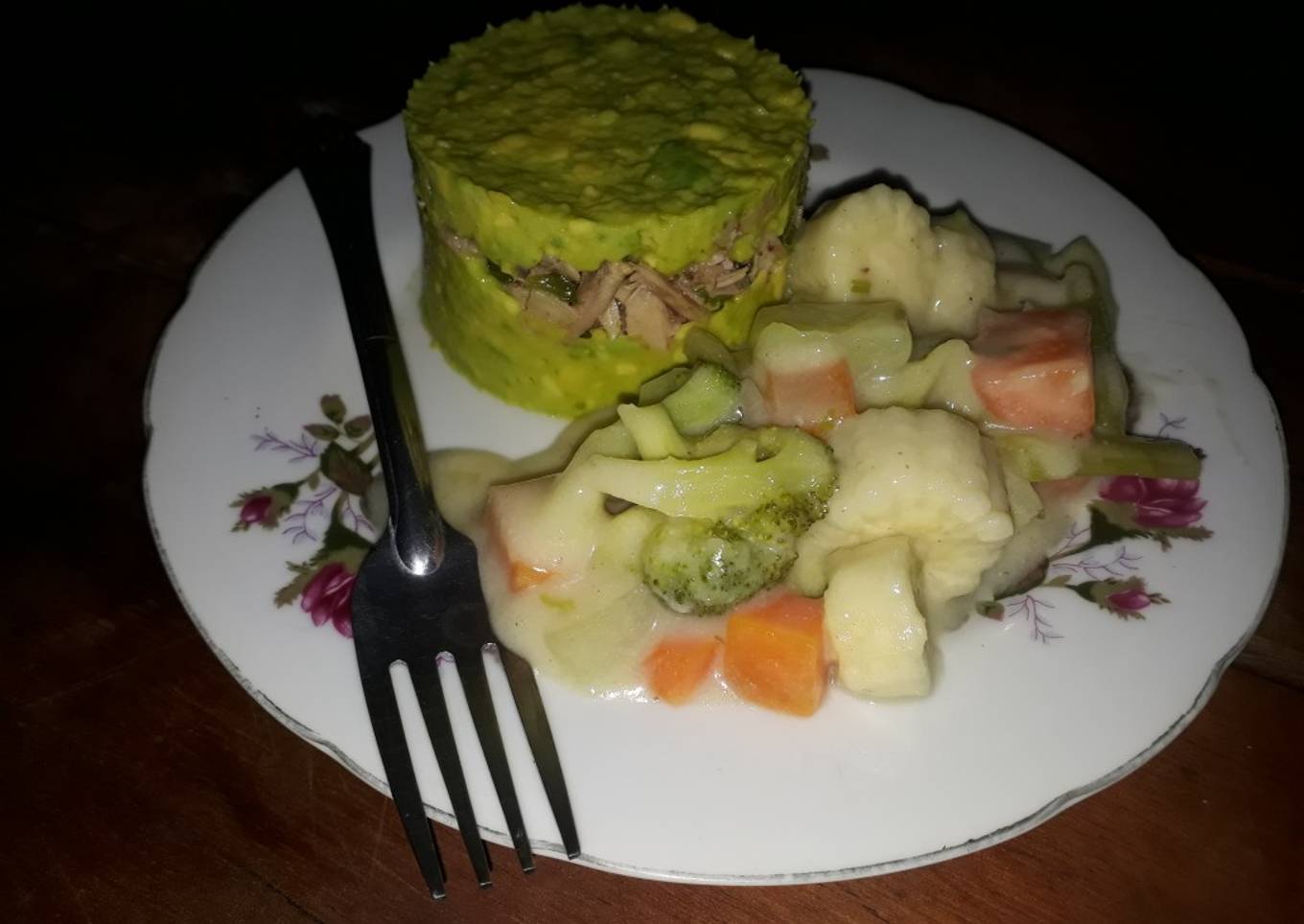 Ensaladilla y vegetales ala crema....🇸🇻