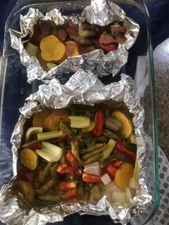 Una foto de Vegetales al horno con papa amarilla