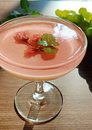 Hình của món Pudding kem sữa hoa anh đào muối.