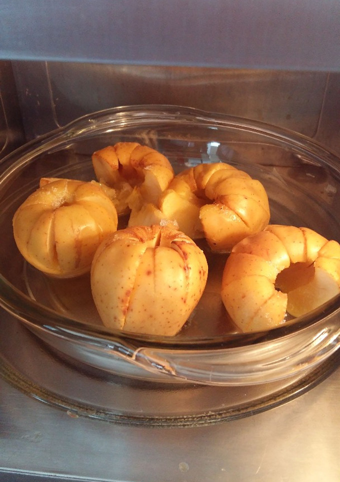 Una foto de Manzanas asadas en microondas